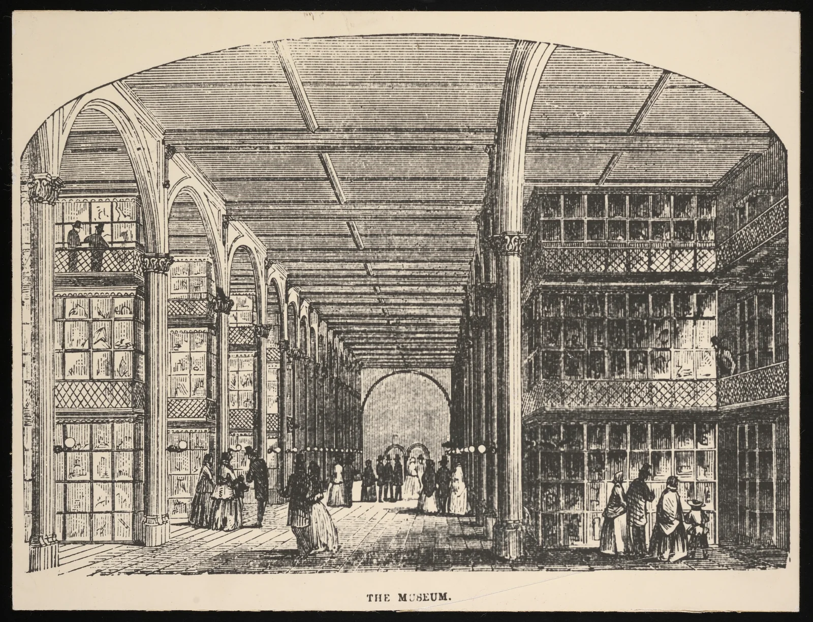 The Great Hall of the Smithsonian Institution Building in 1857.