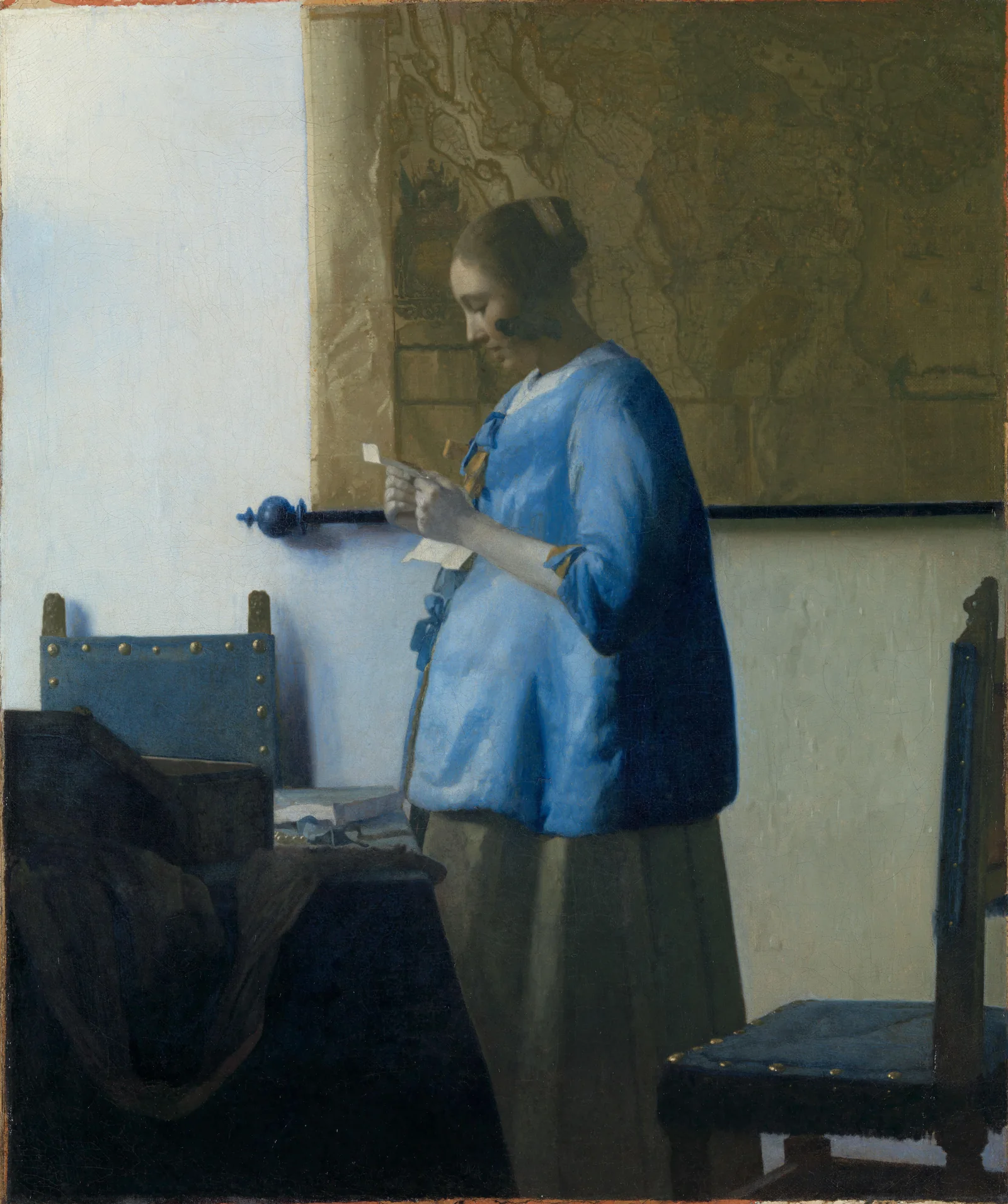 Johannes Vermeer's Woman Reading a Letter, circa 1663.